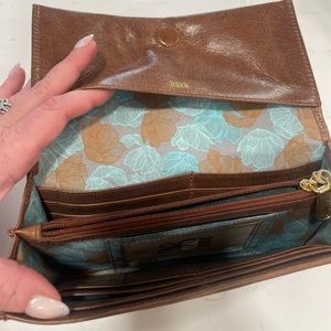 Tan Leather Hobo Wallet